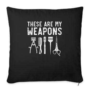 Styliste Coupe de cheveux Barbier Coiffeur Barbier - Housse de coussin décorative 45 x 45 cm - noir - Devant