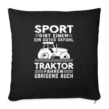 Landwirt Pflanzen Arbeit Traktor Bauer Acker - Sofakissenbezug 45 x 45 cm - Schwarz - Vorne