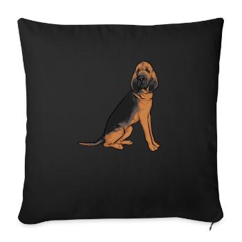 Bloodhound Hund Bluthund - Sofakissenbezug 45 x 45 cm - Schwarz - Vorne