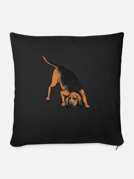 Bloodhound Hund Bluthund - Sofakissenbezug 45 x 45 cm - Schwarz