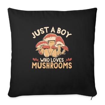 Cueillette de champignons Cueillette de champignons Cueillette de champignons - Housse de coussin décorative 45 x 45 cm - noir - Devant