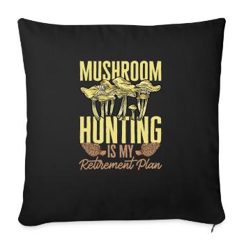 Cueillette de champignons Cueillette de champignons Cueillette de champignons - Housse de coussin décorative 45 x 45 cm - noir - Devant