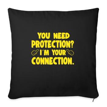 Vous avez besoin de protection dans votre idée cadeau de connexion - Housse de coussin décorative 45 x 45 cm - noir - Devant
