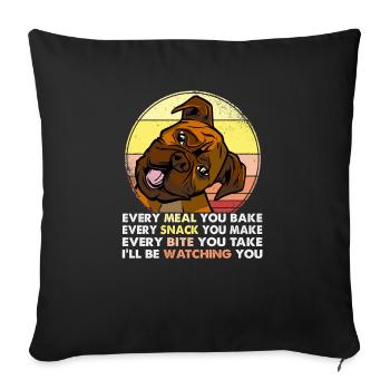 Funny Dog - Je vais te surveiller chien - Housse de coussin décorative 45 x 45 cm - noir - Devant