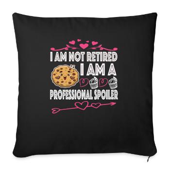 Idée cadeau grand-mère grand-mère - Housse de coussin décorative 45 x 45 cm - noir - Devant