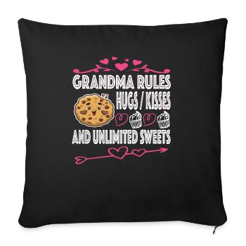 Idée cadeau grand-mère grand-mère - Housse de coussin décorative 45 x 45 cm - noir - Devant