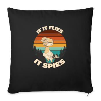 Spy pigeon - Sofa pillowcase 17,3'' x 17,3'' (45 x 45 cm) - black - Front