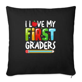 I Love My First Graders - Sofa pillowcase 17,3'' x 17,3'' (45 x 45 cm) - black - Front