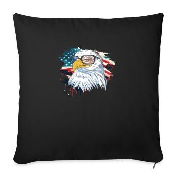 U.S. flag American Power July 4 - Sofa pillowcase 17,3'' x 17,3'' (45 x 45 cm) - black - Front