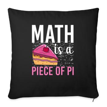 Math Is A Piece Of Pi - Sofa pillowcase 17,3'' x 17,3'' (45 x 45 cm) - black - Front
