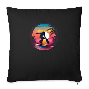 Skater on the Skateboarder Design Skatebording - Sofa pillowcase 17,3'' x 17,3'' (45 x 45 cm) - black - Front