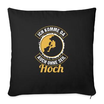 Bouldern Kletterwand Boulderer - Sofakissenbezug 45 x 45 cm - Schwarz - Vorne
