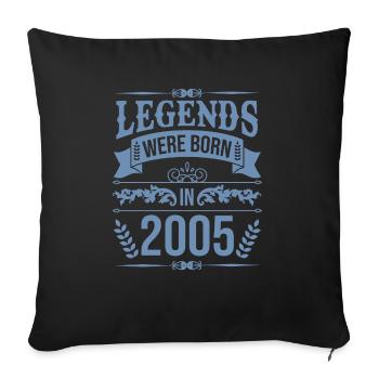 Des légendes sont nées en 2005 - Housse de coussin décorative 45 x 45 cm - noir - Devant