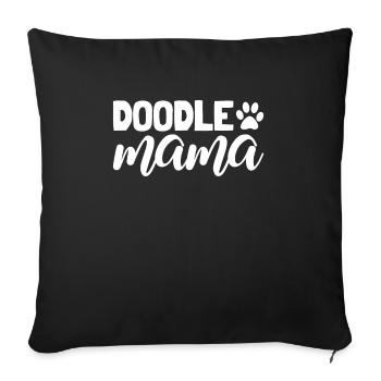 Women Doodle Mama Labradoodle Goldendoodle - Sofa pillowcase 17,3'' x 17,3'' (45 x 45 cm) - black - Front