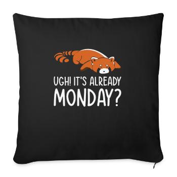 Red Panda Sleeping Cute Animal Lazy Monday - Sofa pillowcase 17,3'' x 17,3'' (45 x 45 cm) - black - Front