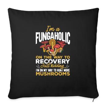 Cueillette de champignons Cueillette de champignons Cueillette de champignons - Housse de coussin décorative 45 x 45 cm - noir - Devant