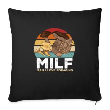 Cueillette de champignons Cueillette de champignons Cueillette de champignons - Housse de coussin décorative 45 x 45 cm - noir - Devant