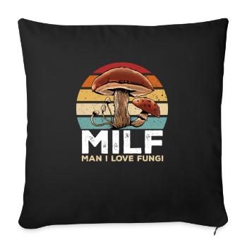 Cueillette de champignons Cueillette de champignons Cueillette de champignons - Housse de coussin décorative 45 x 45 cm - noir - Devant