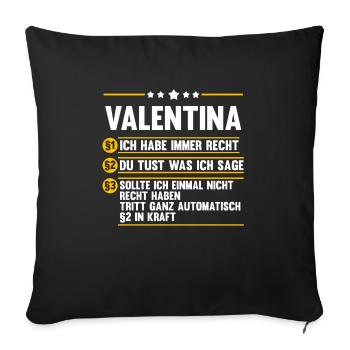Valentina - Sofakissenbezug 45 x 45 cm - Schwarz - Vorne