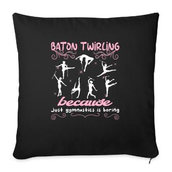 Gymnastics Dance Baton Whirling Gymnastics - Sofa pillowcase 17,3'' x 17,3'' (45 x 45 cm) - black - Front