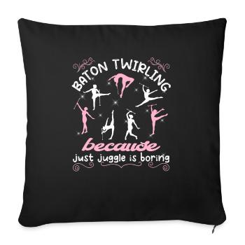 Gymnastics Dance Baton Whirling Gymnastics - Sofa pillowcase 17,3'' x 17,3'' (45 x 45 cm) - black - Front