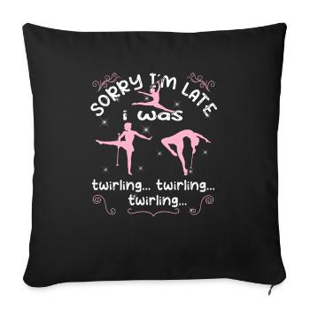 Gymnastics Dance Baton Whirling Gymnastics - Sofa pillowcase 17,3'' x 17,3'' (45 x 45 cm) - black - Front