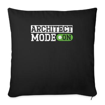 Architect Mode On Architecture House Draftsman - Sofa pillowcase 17,3'' x 17,3'' (45 x 45 cm) - black - Front