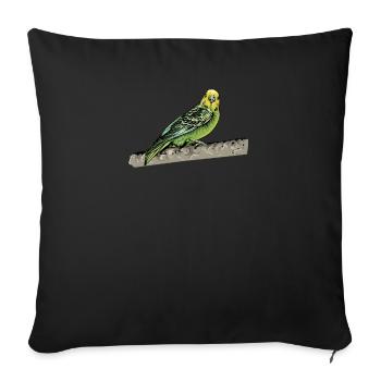 Catherine's Parakeet I Parakeet Ornamental BirdMotif for - Sofa pillowcase 17,3'' x 17,3'' (45 x 45 cm) - black - Front