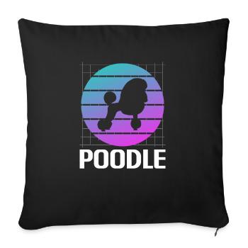 Retro Poodle Poodles Dog Lover - Sofa pillowcase 17,3'' x 17,3'' (45 x 45 cm) - black - Front