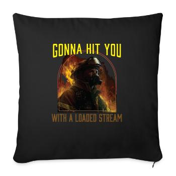 va vous frapper avec un flux chargé - Housse de coussin décorative 45 x 45 cm - noir - Devant