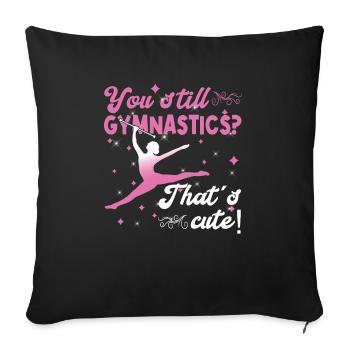 Gymnastique Danse Baton Twirler Pole Gymnastique - Housse de coussin décorative 45 x 45 cm - noir - Devant