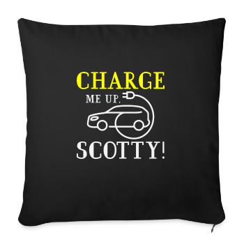 Electric vehicle - Sofa pillowcase 17,3'' x 17,3'' (45 x 45 cm) - black - Front