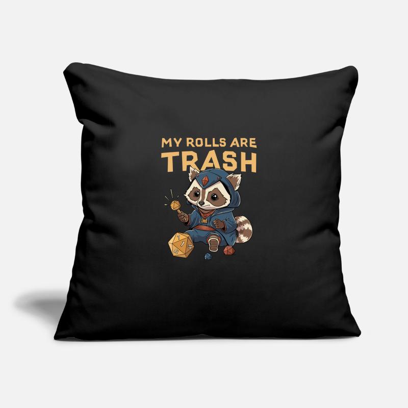 RPG Racoon Trash D20 Cube Design pour un RPG Housse de coussin décorative 45 x 45 cm