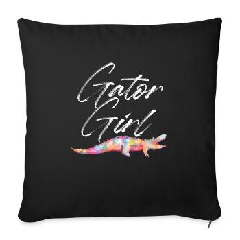 Gator Girl | Alligator - Housse de coussin décorative 45 x 45 cm - noir - Devant