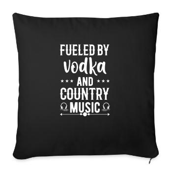 Love Country Music Design Quote Country Music - Sofa pillowcase 17,3'' x 17,3'' (45 x 45 cm) - black - Front