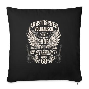 Musiker Geburtstag Gitarristen Rocker geboren 1955 - Sofakissenbezug 45 x 45 cm - Schwarz - Vorne