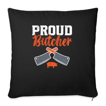Butcher Sayings Butchery Job Profession Meat Shop - Sofa pillowcase 17,3'' x 17,3'' (45 x 45 cm) - black - Front