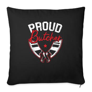 Butcher Sayings Butchery Job Profession Meat Shop - Sofa pillowcase 17,3'' x 17,3'' (45 x 45 cm) - black - Front