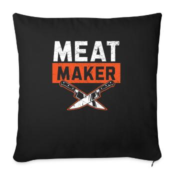 Butcher Sayings Butchery Job Profession Meat Shop - Sofa pillowcase 17,3'' x 17,3'' (45 x 45 cm) - black - Front