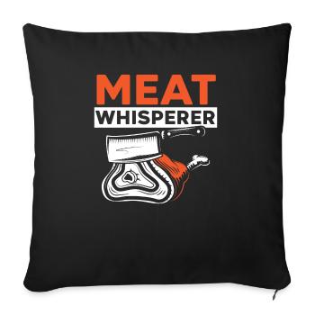 Butcher Sayings Butchery Job Profession Meat Shop - Sofa pillowcase 17,3'' x 17,3'' (45 x 45 cm) - black - Front