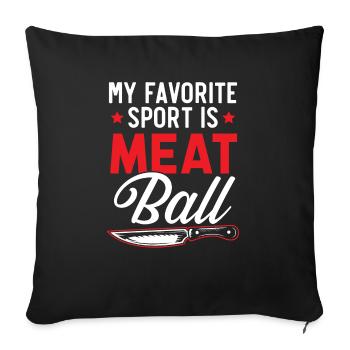 Butcher Sayings Butchery Job Profession Meat Shop - Sofa pillowcase 17,3'' x 17,3'' (45 x 45 cm) - black - Front