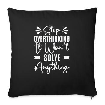 Overthinking Line Art Overthinker Anxiety Drawing - Sofa pillowcase 17,3'' x 17,3'' (45 x 45 cm) - black - Front