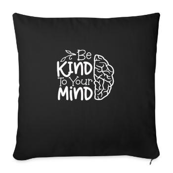 Mental Health Saying Awareness Depression - Sofa pillowcase 17,3'' x 17,3'' (45 x 45 cm) - black - Front
