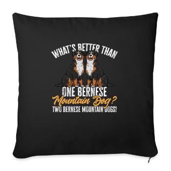Berner Sennenhund - Sofakissenbezug 45 x 45 cm - Schwarz - Vorne