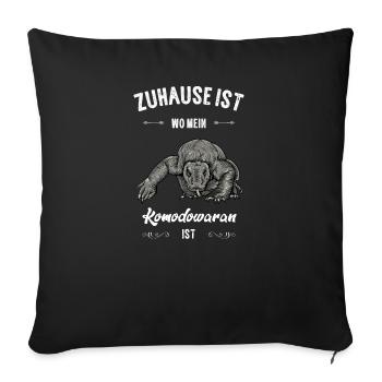 Komodowaran I Komododrache Motiv für Reptilien - Sofakissenbezug 45 x 45 cm - Schwarz - Vorne