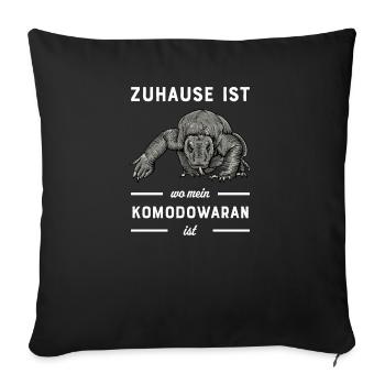 Komodowaran I Komododrache Motiv für Reptilien - Sofakissenbezug 45 x 45 cm - Schwarz - Vorne