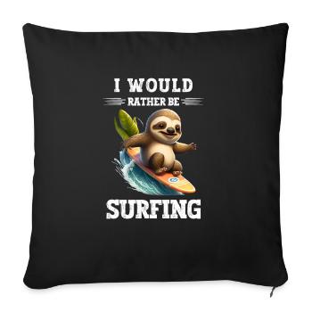I'm enough I'm going surfing Windsurfer saying - Sofa pillowcase 17,3'' x 17,3'' (45 x 45 cm) - black - Front