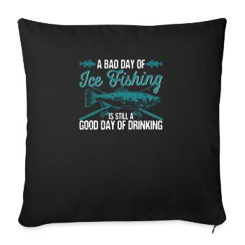 A bad day at ice fishing Lustig beer - Sofa pillowcase 17,3'' x 17,3'' (45 x 45 cm) - black - Front