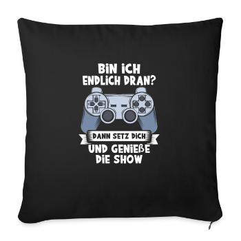 Zocker Geschenk Junge Gamer Controller Zocken - Sofakissenbezug 45 x 45 cm - Schwarz - Vorne