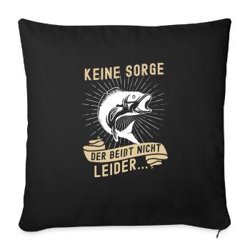 Angeln Fishing Fisher Angelrute Karpfen Rute Fisch - Sofakissenbezug 45 x 45 cm - Schwarz - Vorne